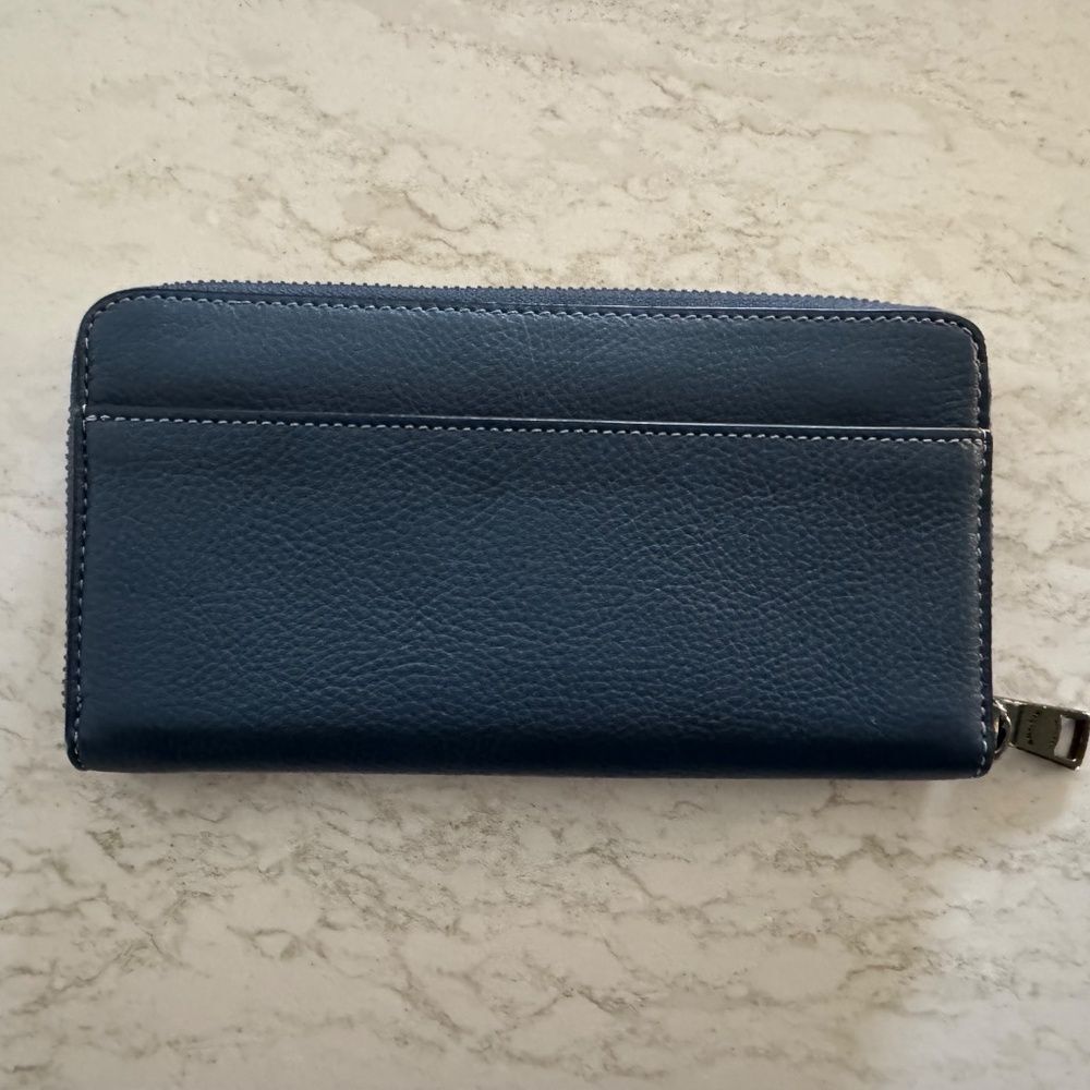 Coach Deep Blue Accordion Long Wallet - Picture 2 of 15